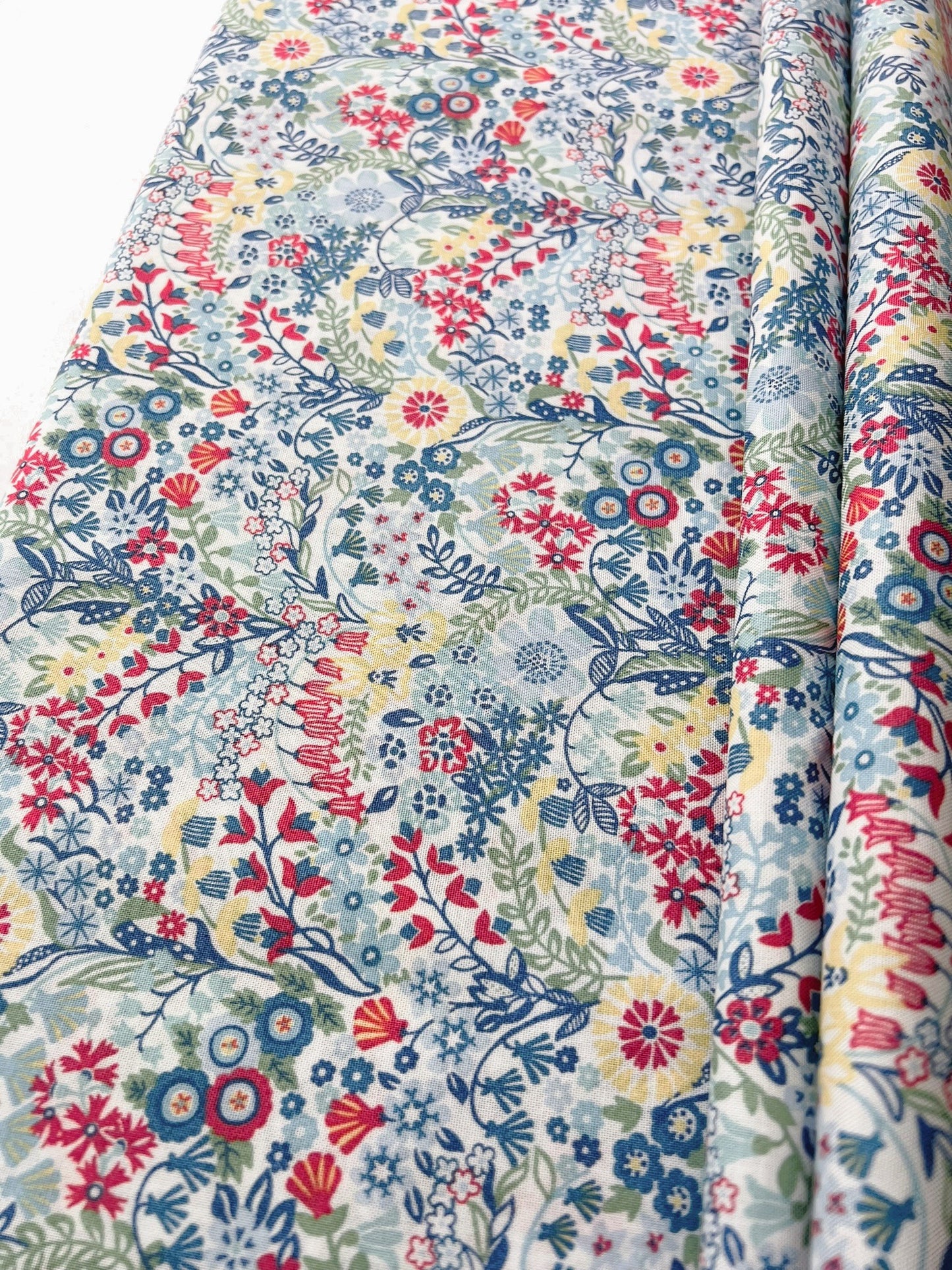 Liberty Fabric Riviera Collection - Shell Garden Blue