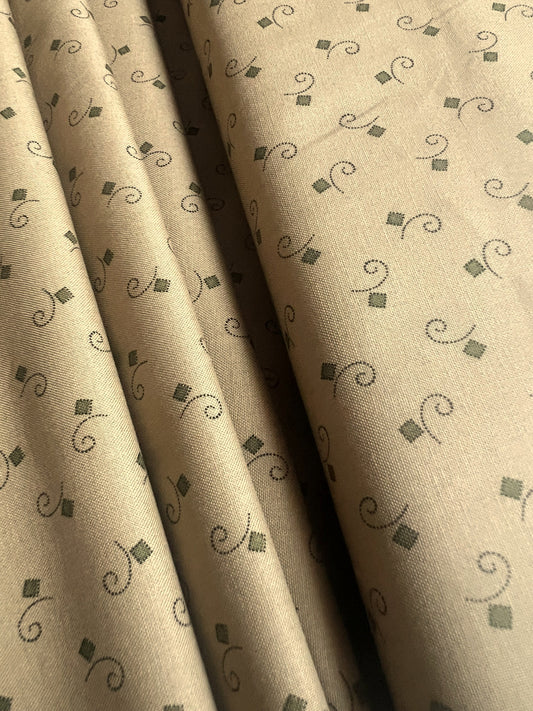 Makower Madison Manor - Square Curl green