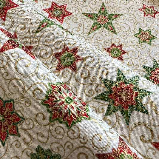 Makower Adorn Christmas Collection - Star, cream
