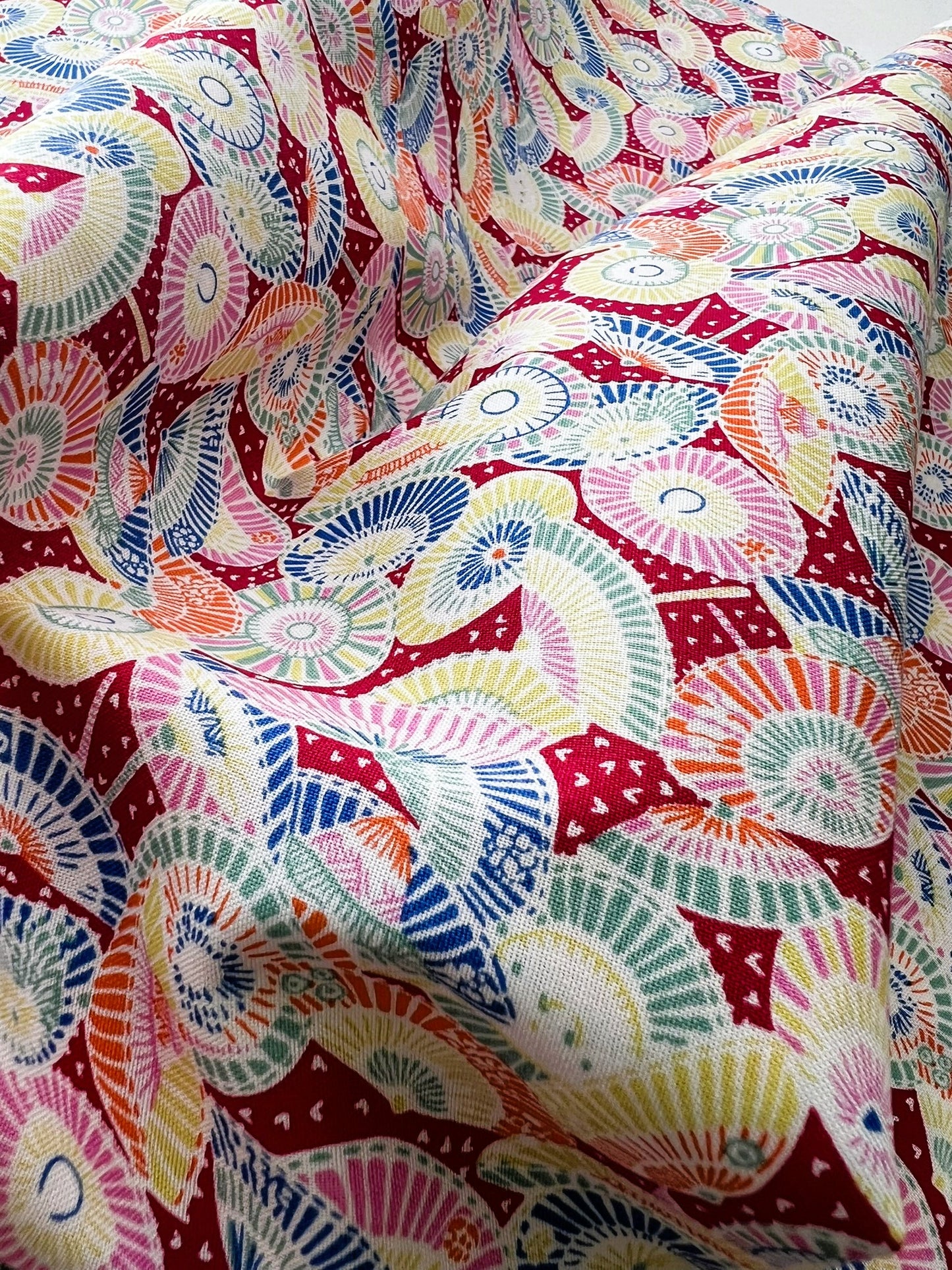 Liberty Fabric Riviera Collection - Sun Parasol Red