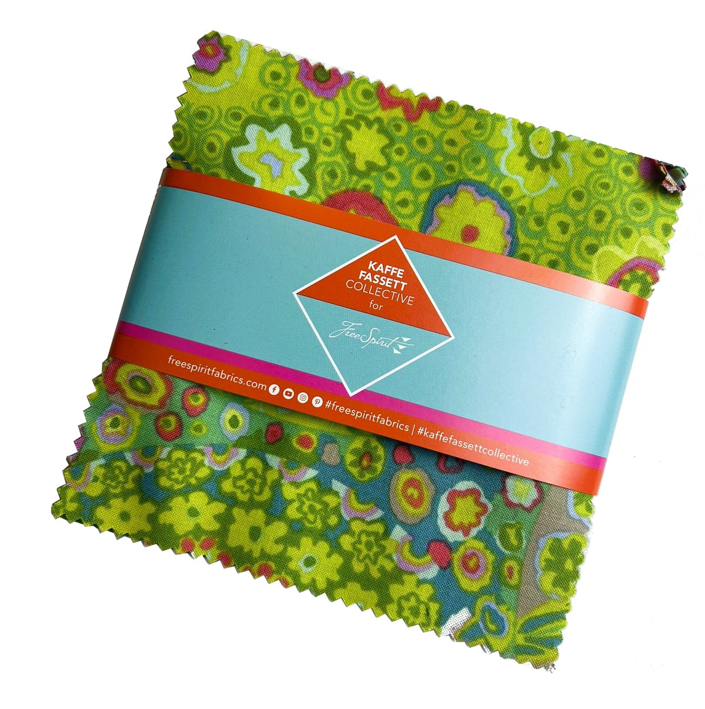 Kaffe Fassett Green Charm Pack quilting cotton - Classic Tidal collection