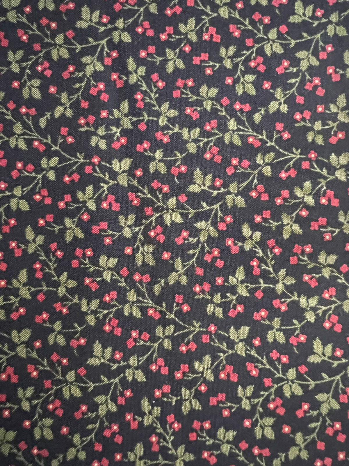 Makower Madison Manor - Vine black and red
