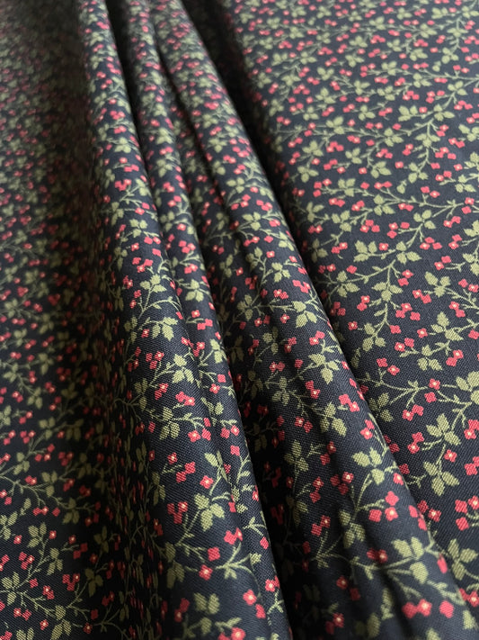 Makower Madison Manor - Vine black and red