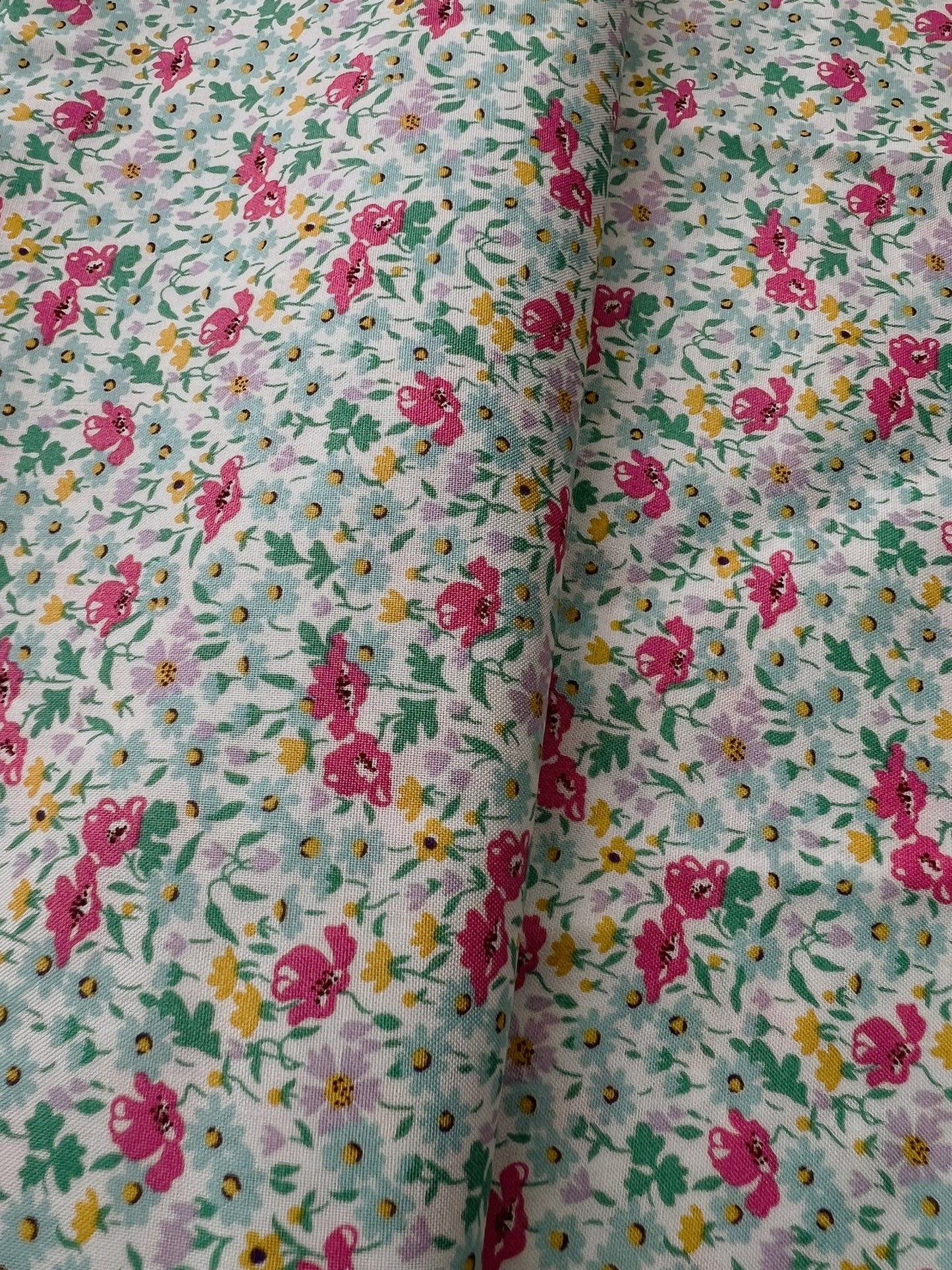 Liberty Fabric Riviera Collection - Wildflower Poppy green