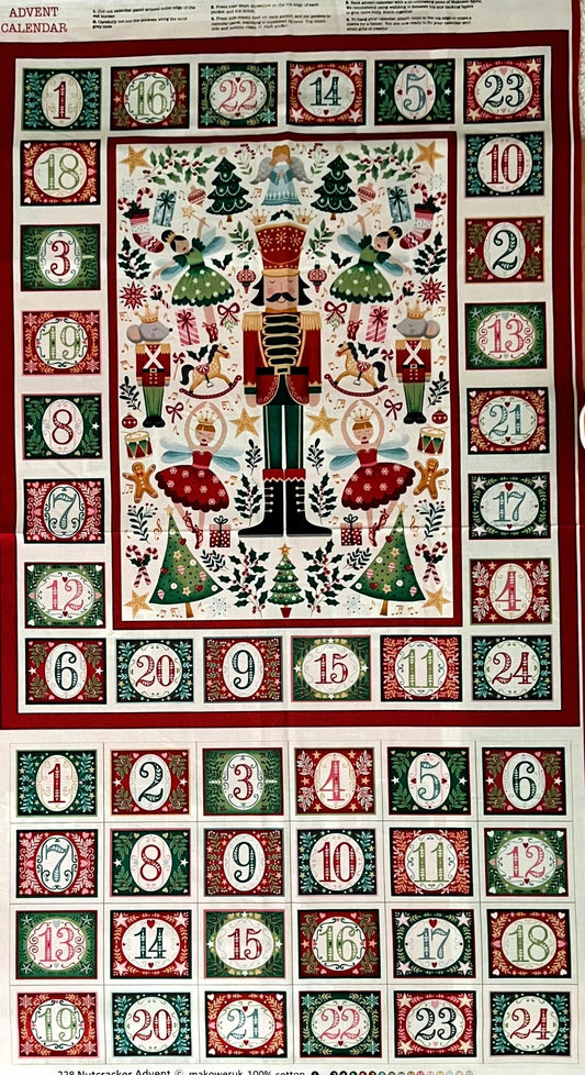DIY Advent Calendar Makower Nutcracker Christmas wall decor sewing panel