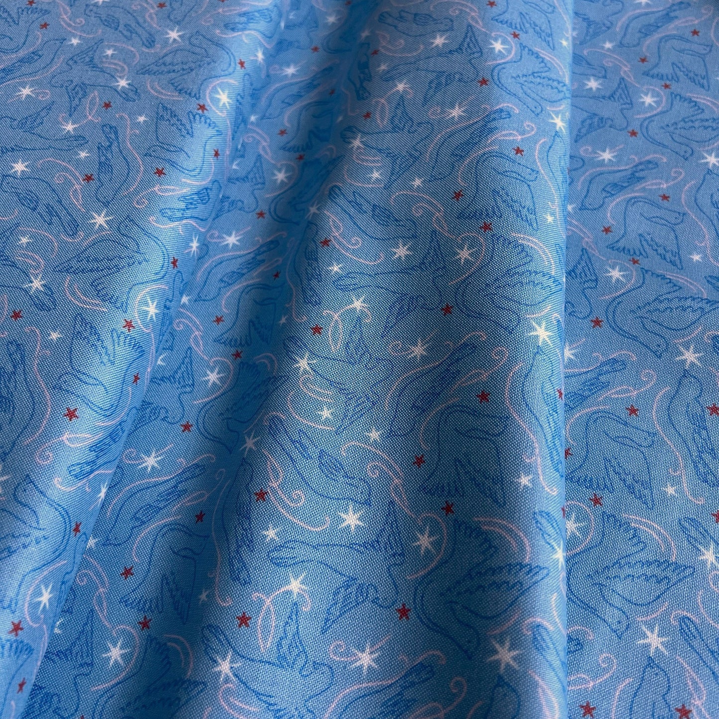 Liberty Christmas Fabric - Merry & Bright Collection, Dove Star