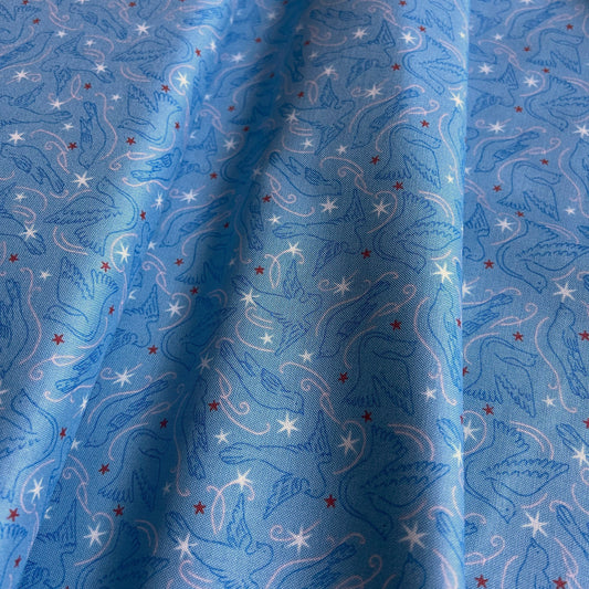 Liberty Christmas Fabric - Merry & Bright Collection, Dove Star