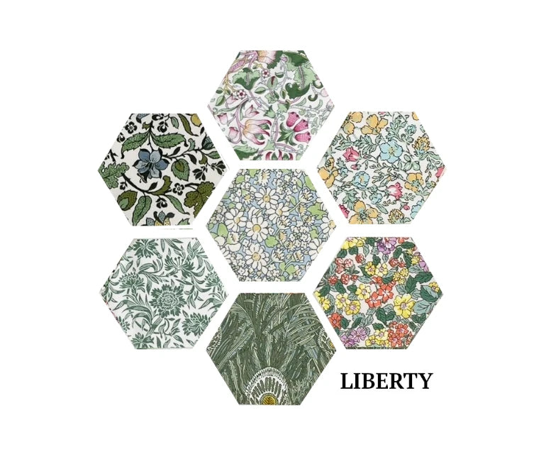 49 Liberty Lawn Paper Piecing Precut Hexagons  - Pale Green