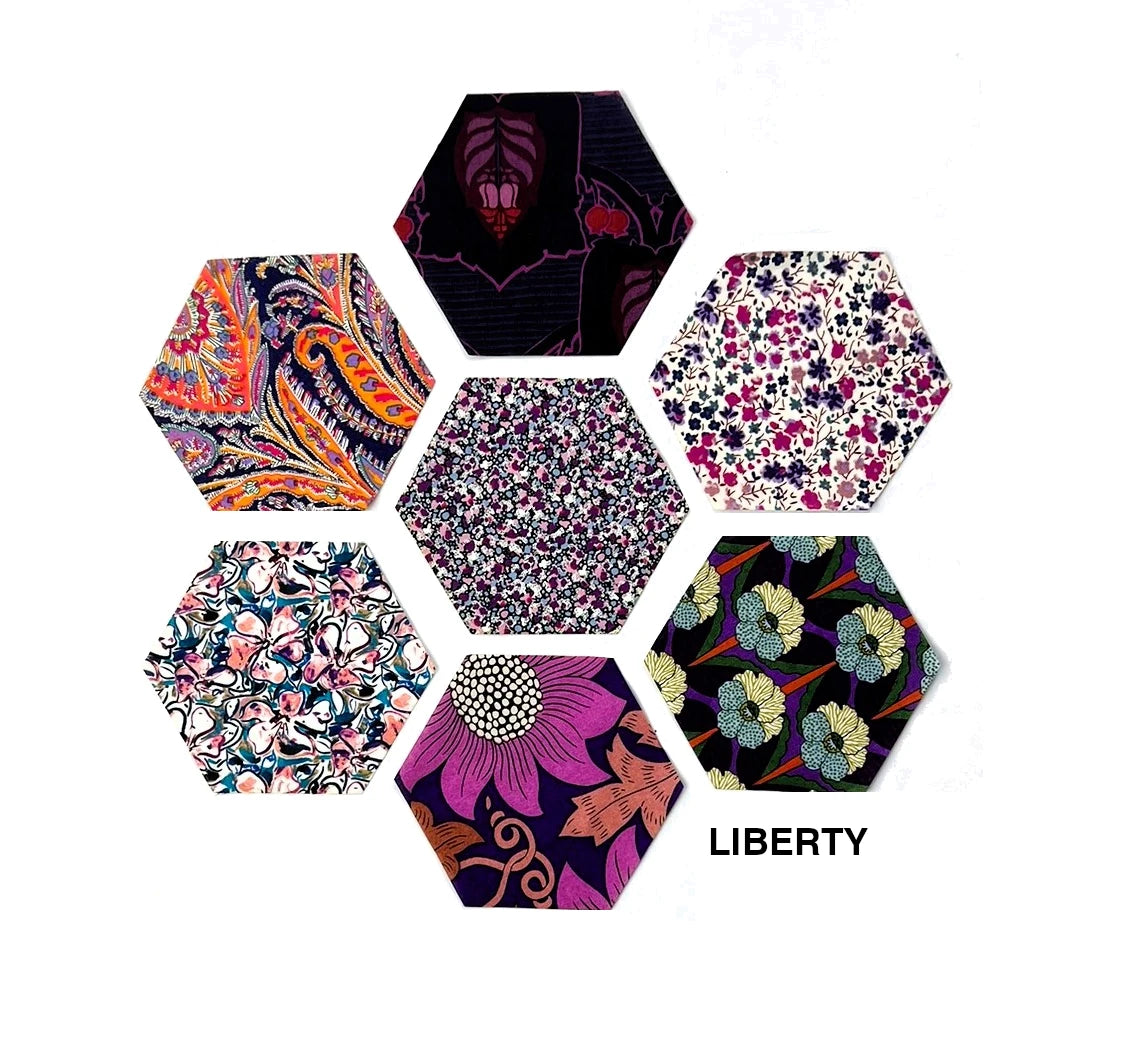 49 Liberty Lawn Paper Piecing Precut Hexagons  - Purple