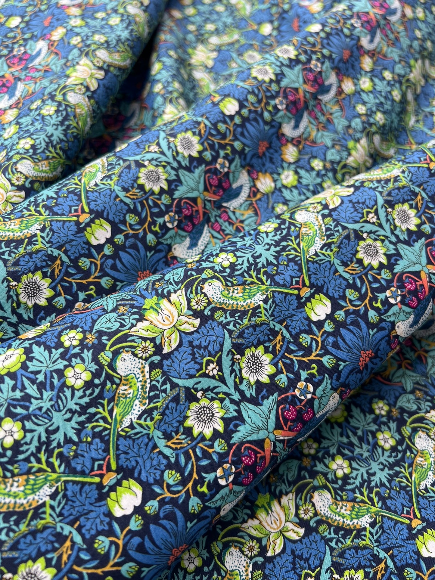 Liberty Fabric - Strawberry Thief blue