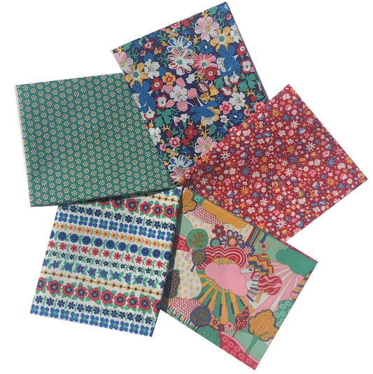 5 Liberty Fat Quarter Bundle - Carnaby Collection red and green