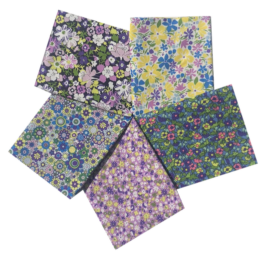 5 Liberty Fat Quarter Bundle - Carnaby Collection purple