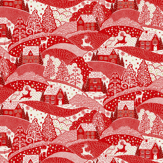 Makower Christmas Scandi Cotton Fabric  - by the metre