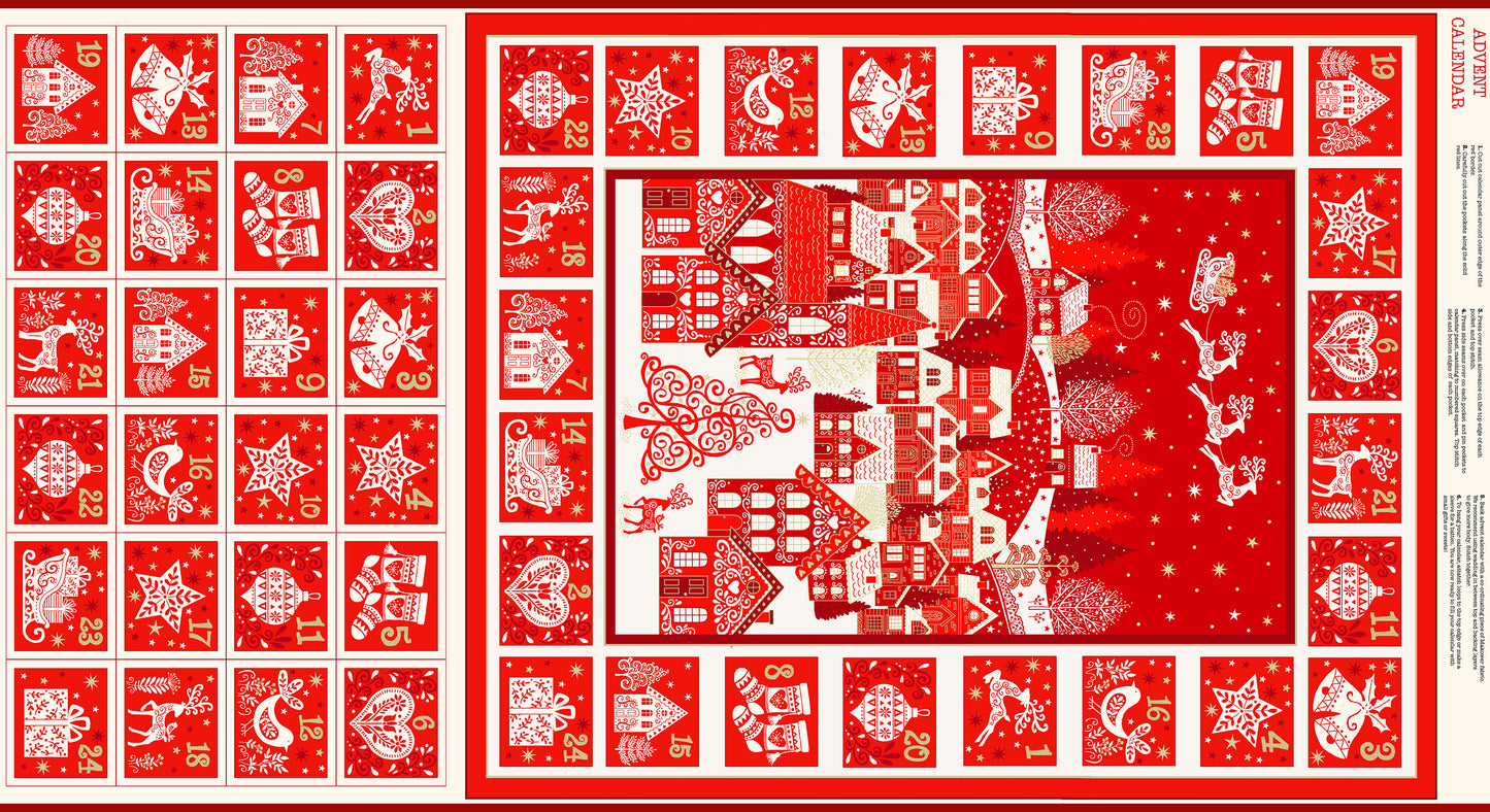 Makower Advent Calendar Sewing Panel