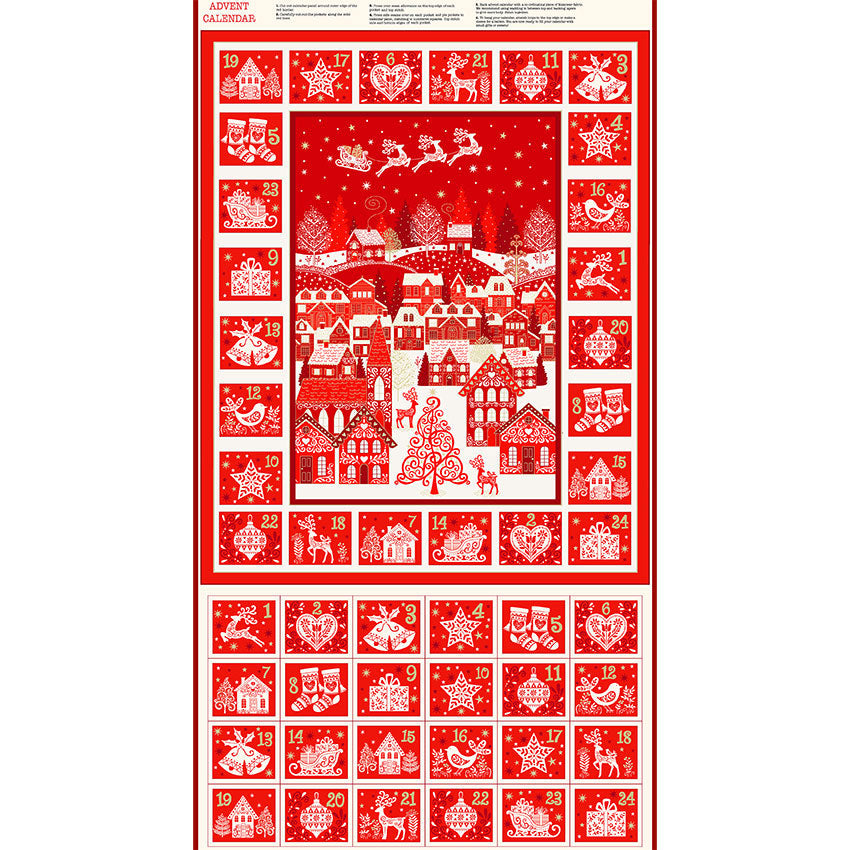 Makower Advent Calendar Sewing Panel