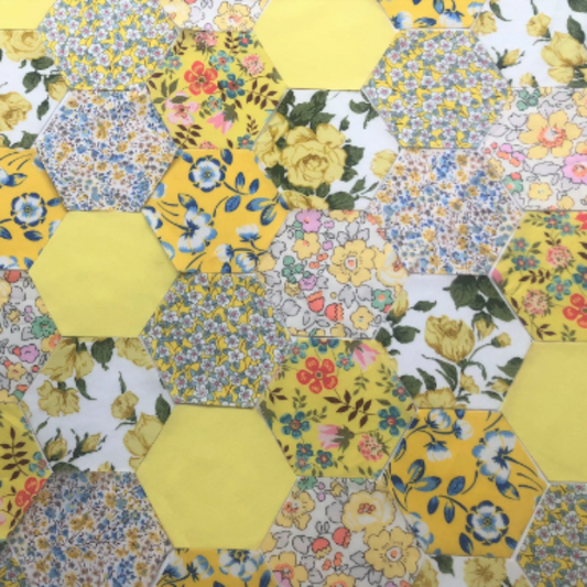 49 Liberty Lawn Paper Piecing Precut Hexagons  - Yellows
