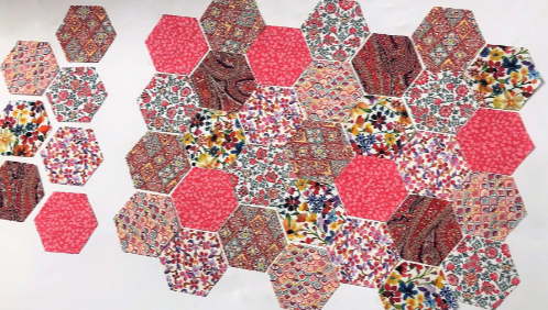 49 Liberty Lawn Paper Piecing Precut Hexagons  - Orange