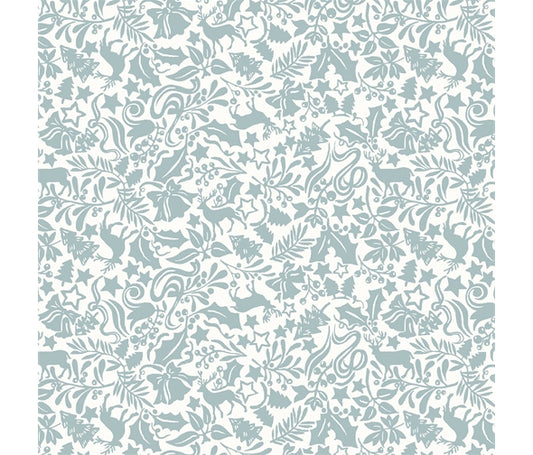 Liberty Christmas Fabric - Enchanted Forest Blue Fabric