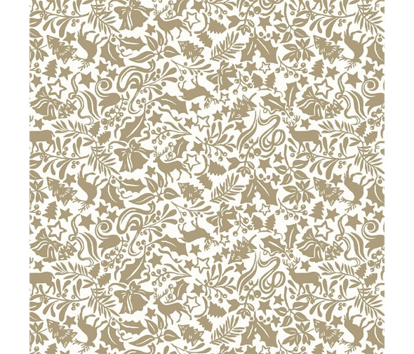 Liberty Christmas Fabric - Enchanted Forest Gold Fabric