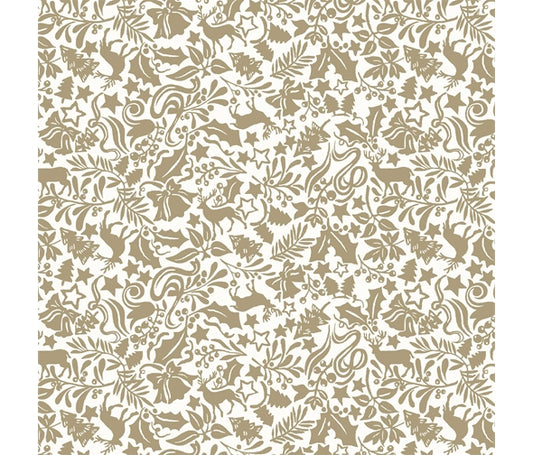 Liberty Christmas Fabric - Enchanted Forest Gold Fabric