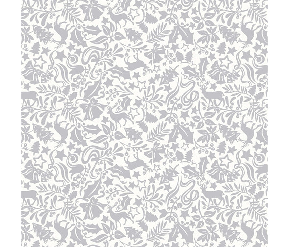 Liberty Christmas Fabric - Enchanted Forest Silver Fabric