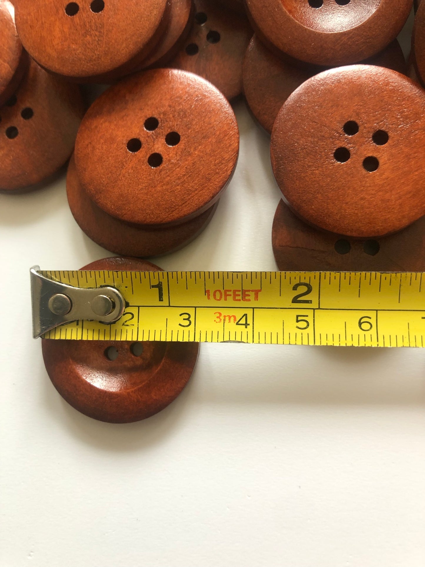 30mm Dark Brown Wooden Buttons