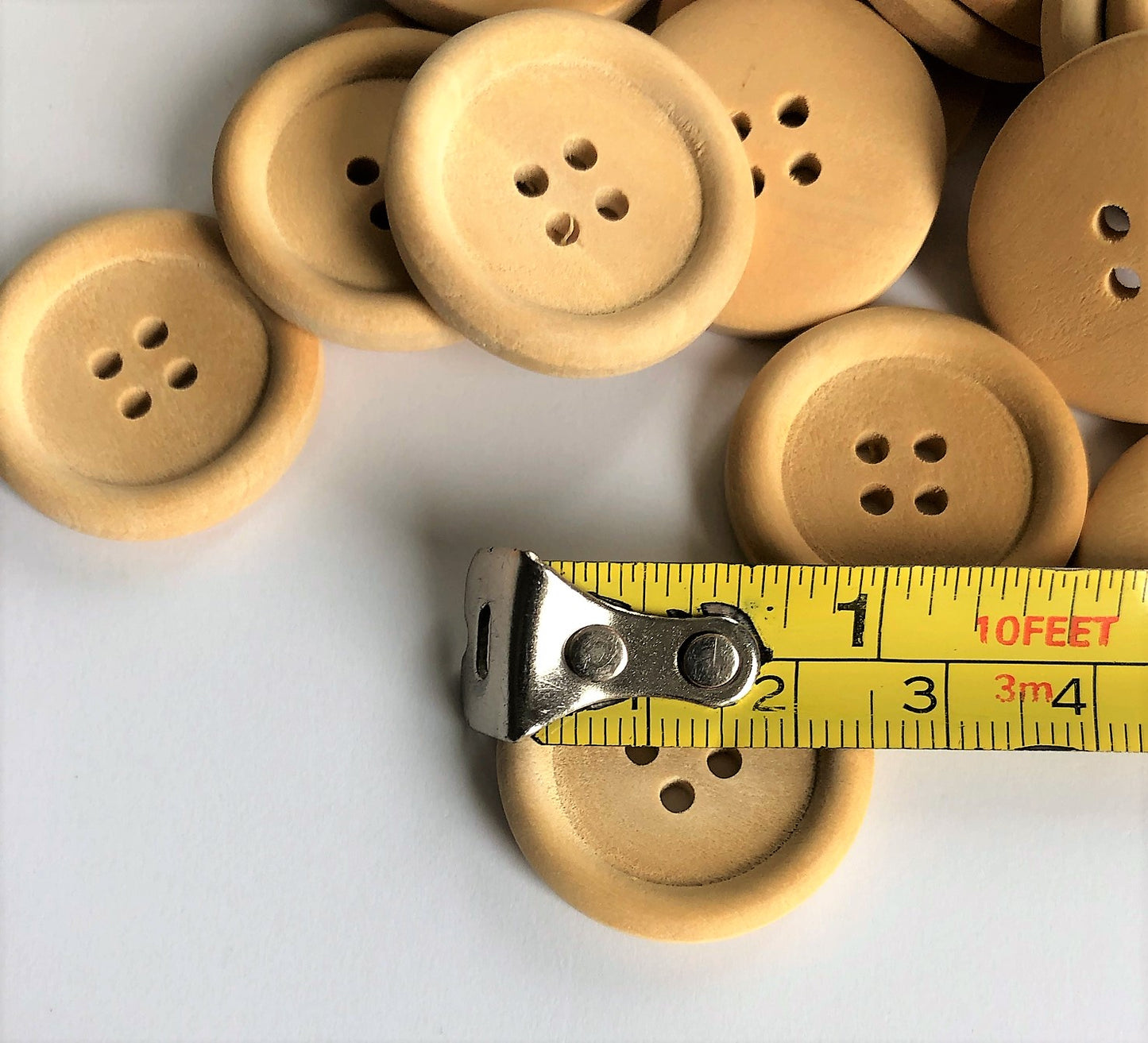 25mm Light Brown Wooden Buttons
