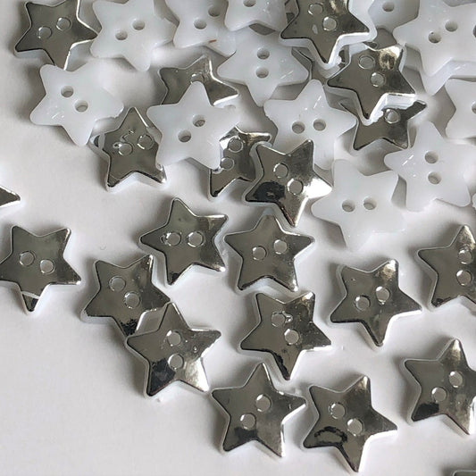 Silver Star Shaped Buttons