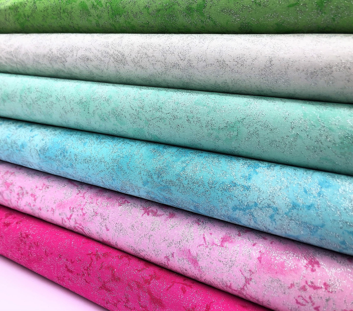 Michael Miller Fairy Frost fabric Metallic Glitter Cotton - Celery