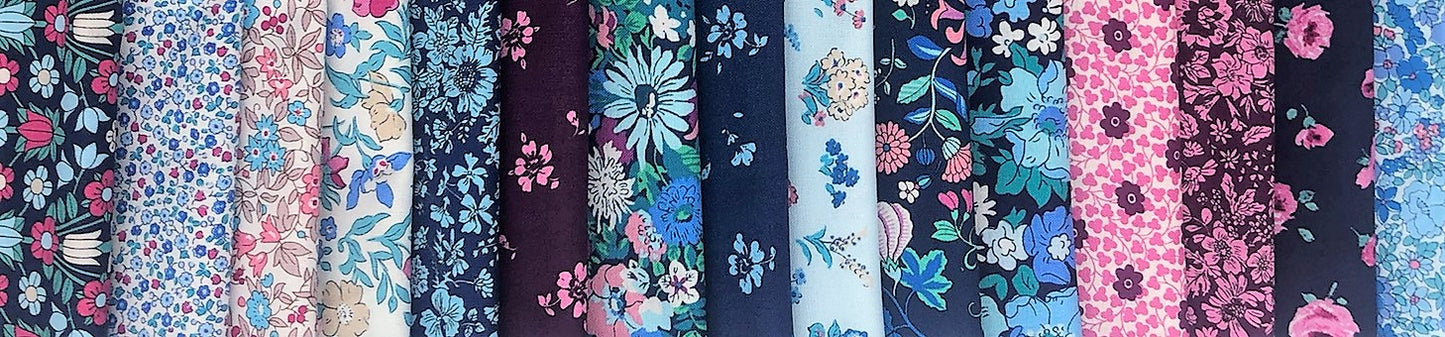 Liberty Quilting Cotton Jelly Roll - 15 Flower Show Midnight collection