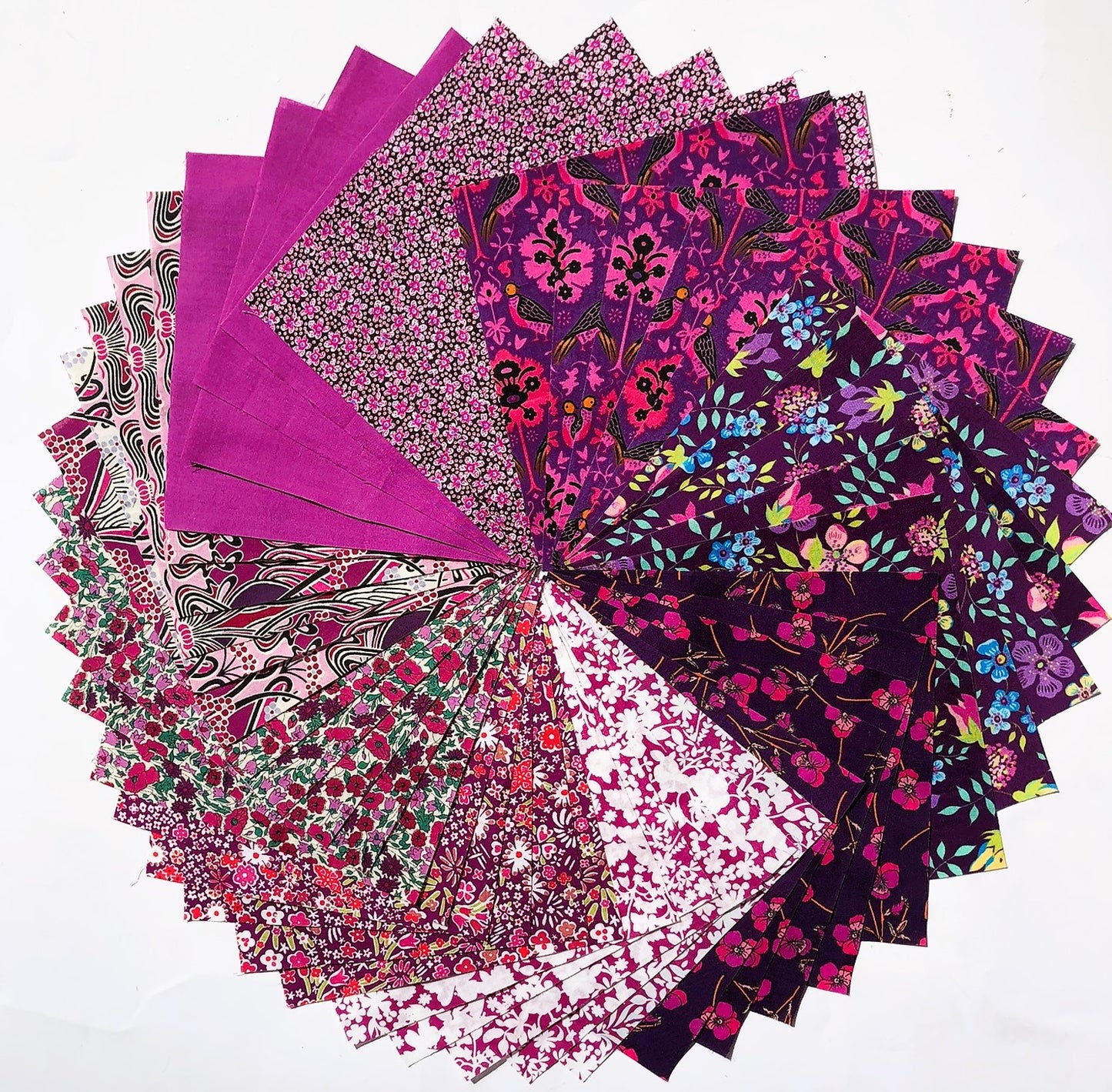 45 Liberty Fabric Precut 5inch Squares - Magenta