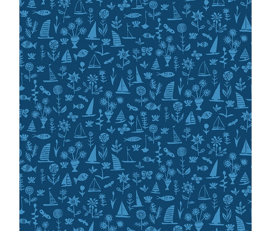 Liberty Fabric Riviera Collection - Sealife Blue