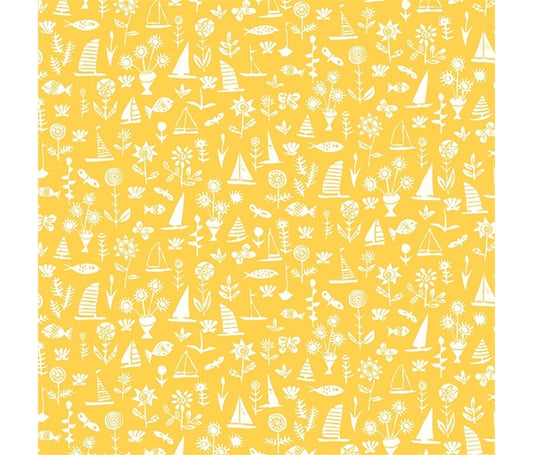 Liberty Fabric Riviera Collection - Sealife Yellow