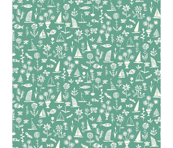 Liberty Fabric Riviera Collection - Sealife Green