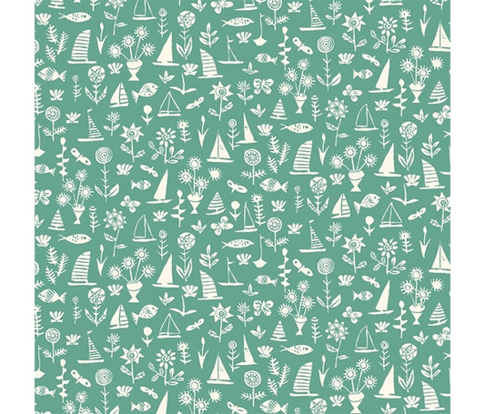 Liberty Fabric Riviera Collection - Sealife Green