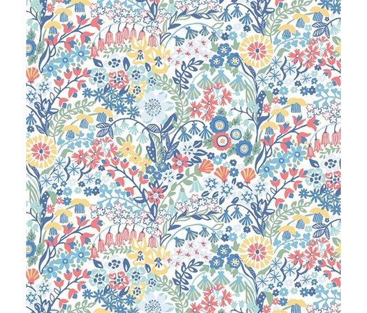 Liberty Fabric Riviera Collection - Shell Garden Blue