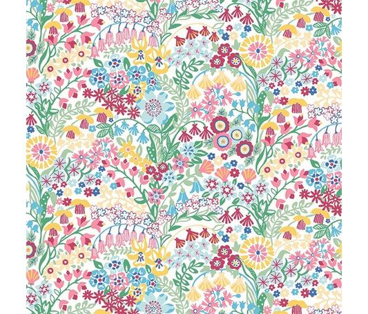 Liberty Fabric Riviera Collection - Shell Garden Red