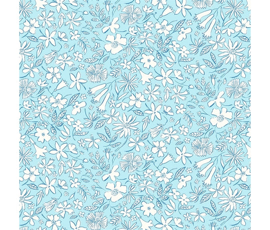 Liberty Fabric Riviera Collection - Summer Sketch Blue