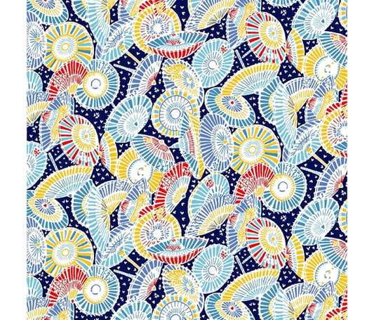 Liberty Fabric Riviera Collection - Sun Parasol Blue