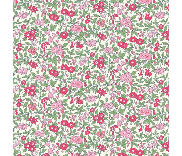Liberty Fabric Flower Show Midsummer - Forget Me Not red