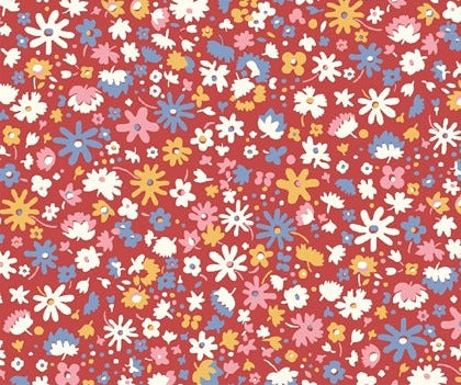Liberty Fabric Carnaby Collection - Red Bloomsbury Blossom