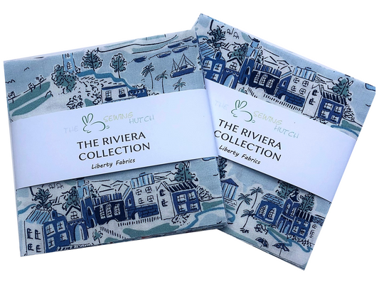 Liberty Charm Square Pack - Riviera Collection blue, 30 squares
