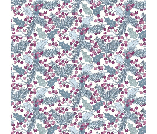Liberty Christmas Fabric - Winterberry Holly Fabric