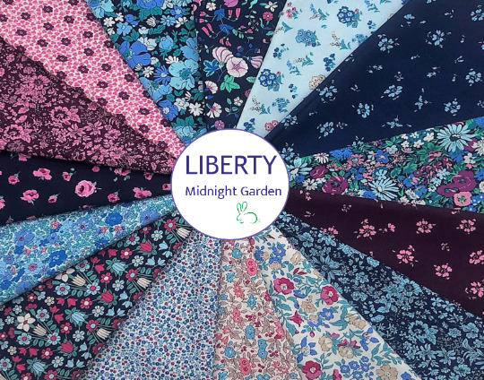 Liberty Fat Quarter Bundle Quilting Cotton - 15 Flower Show Midnight fabrics