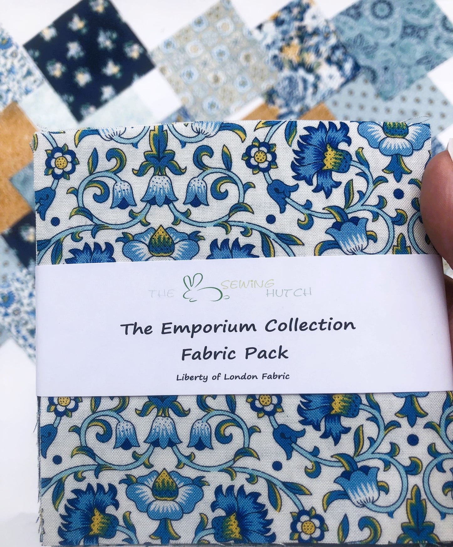Liberty Charm Square Pack - 24 Emporium Collection blue squares