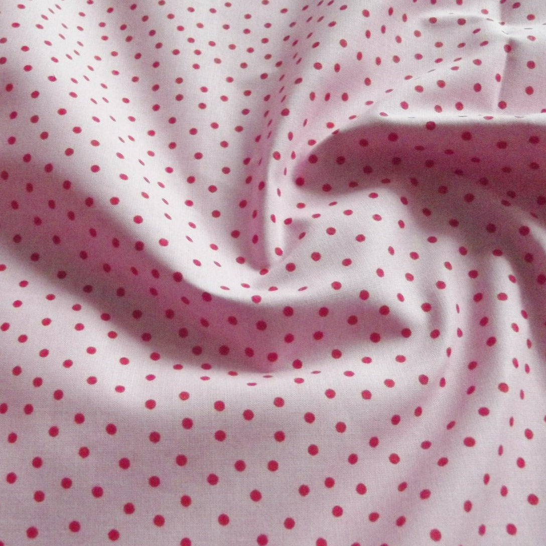 One Metre of Pale Pink Dotty Cotton Fabric