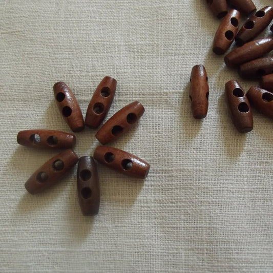 20mm Dark Brown Wooden Toggle Buttons