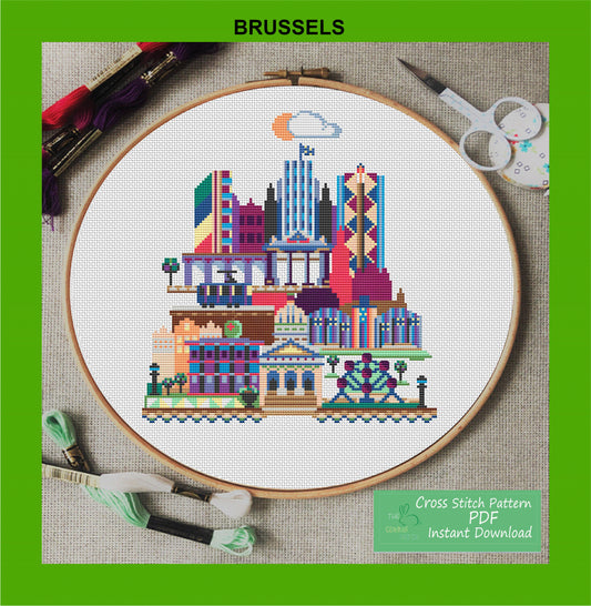 Brussels Cross Stitch Pattern Embroidery Art Modern Pattern