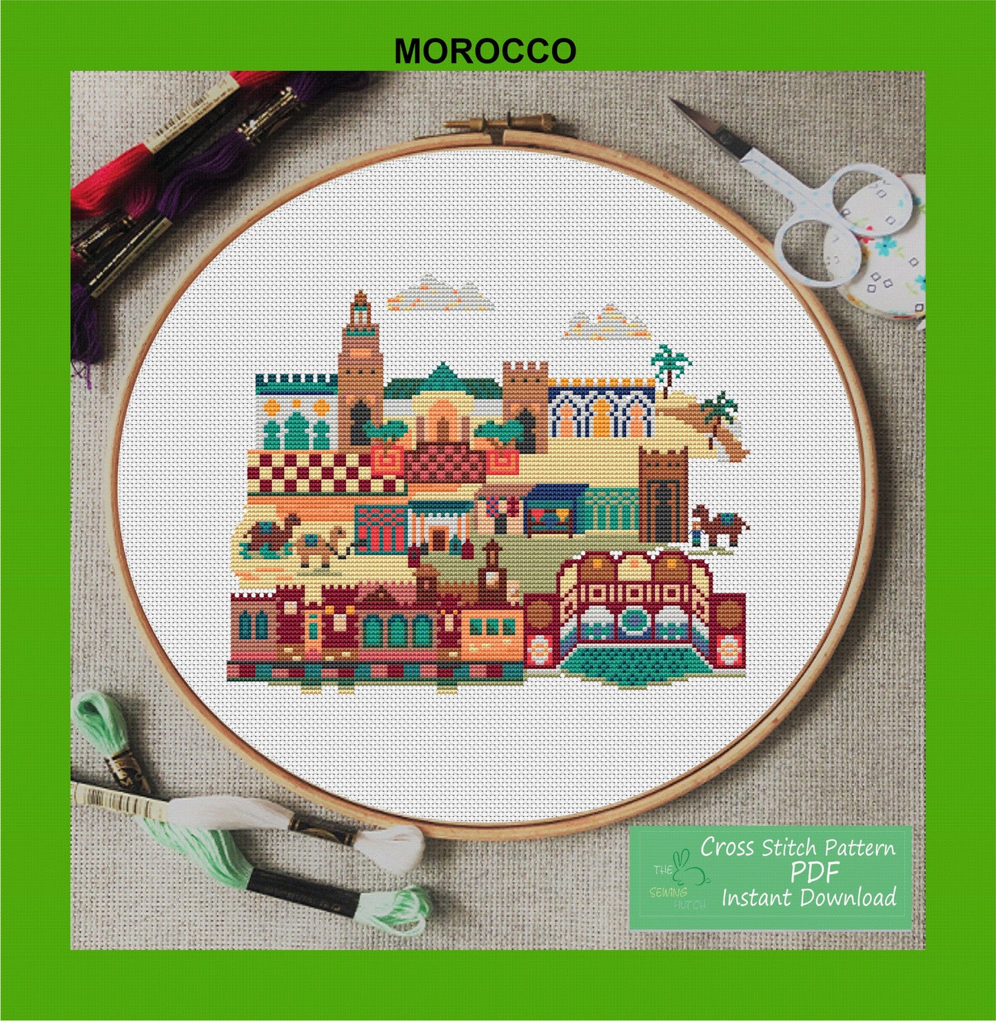 Modern City of Morocco - Cross Stitch Digital Pattern