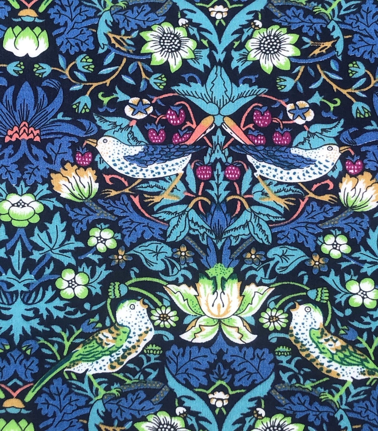 Liberty Fabric - Strawberry Thief blue